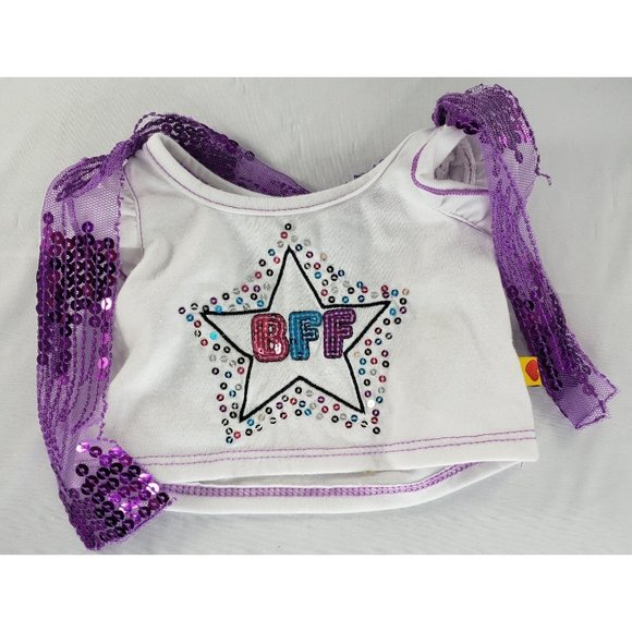 Build a Bear BFF Shirt Purple Sequin Outfit - Picture 1 of 4